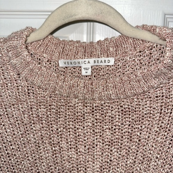 VERONICA BEARD Leah Crewneck Pullover Open Knit Sweater - Rose Gold - Size M‎ - Picture 3 of 9